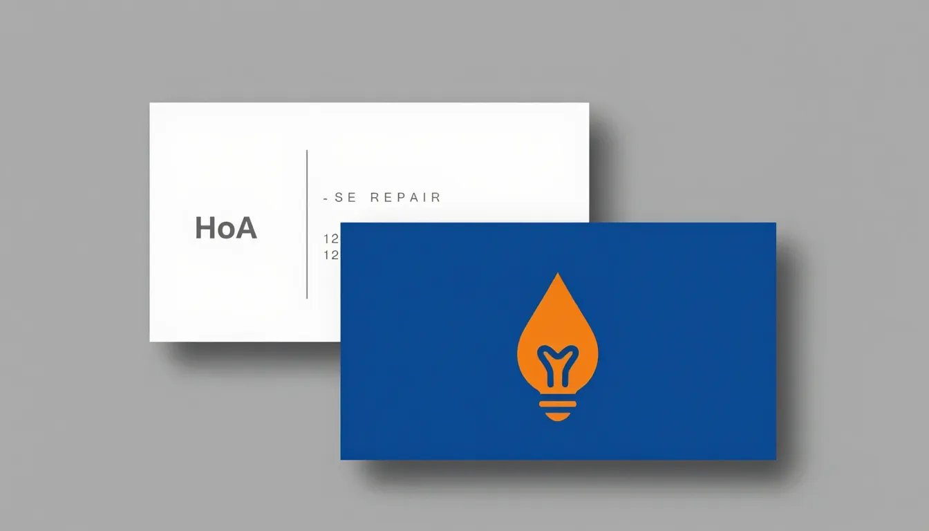 Minimalist business card design for home repair services, sp...