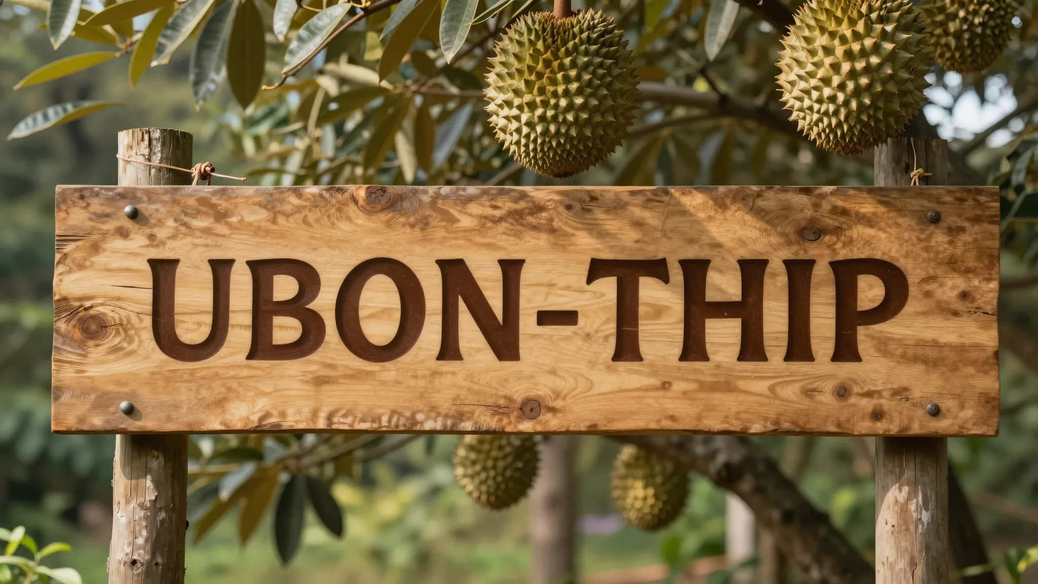 A warm and inviting banner for 'UBON-THIP' orchard, showing ...