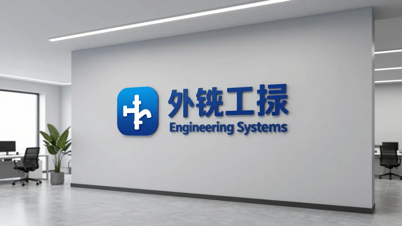 Modern office interior of a plumbing and engineering systems...