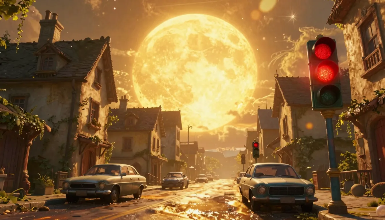 Cinematic wide shot from a fantasy movie. A magical city und...