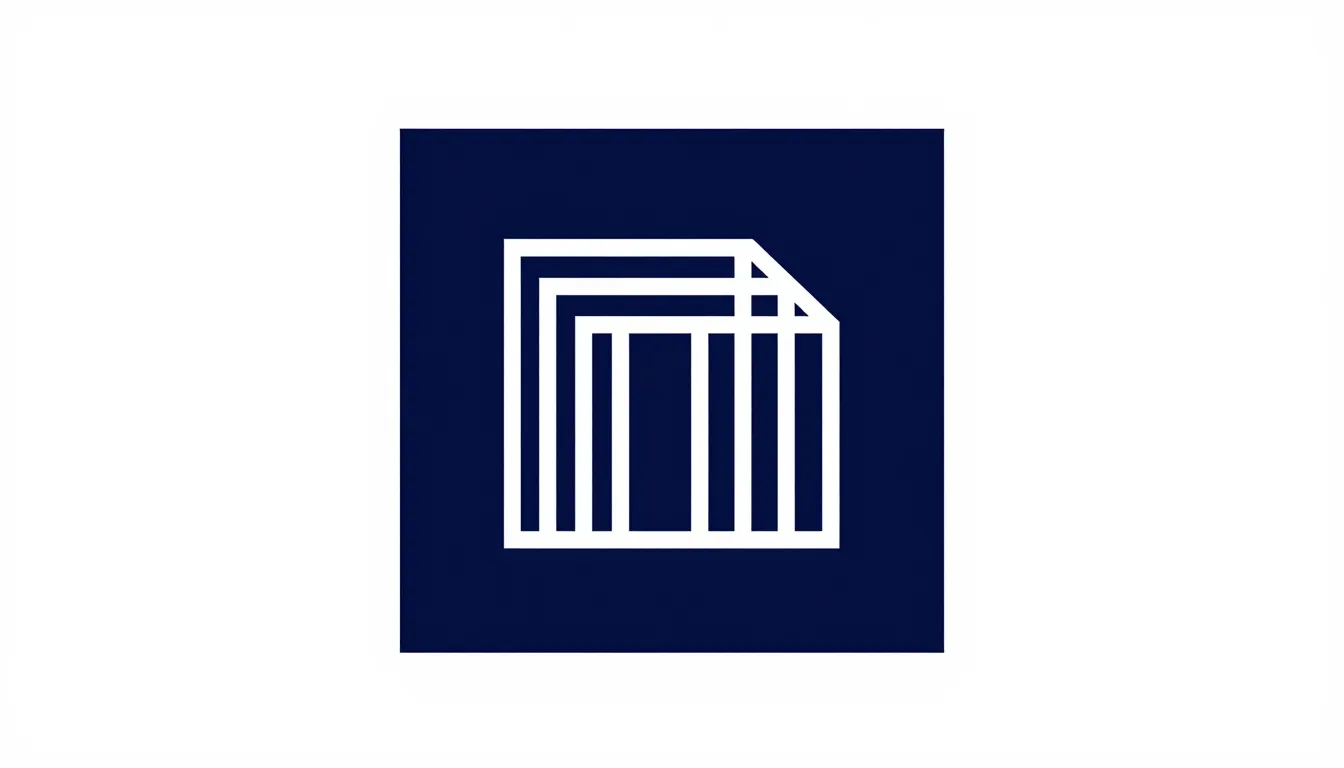 Minimalist professional logo, navy blue background with whit...