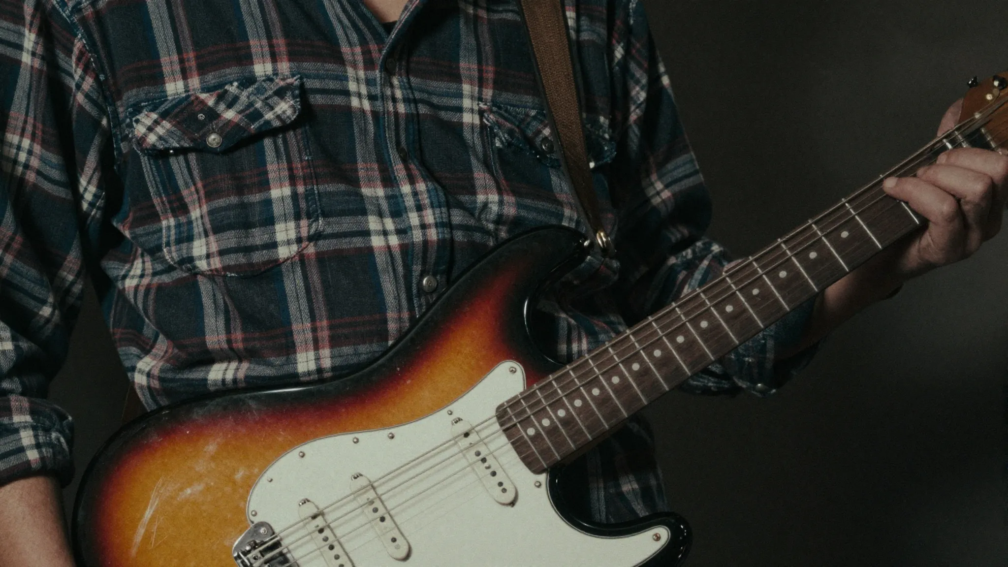 Grunge aesthetic background, old distorted electric guitar, ...