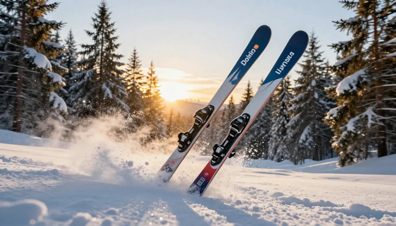 High-end marketplace infographic for cross-country skis 'Dol...