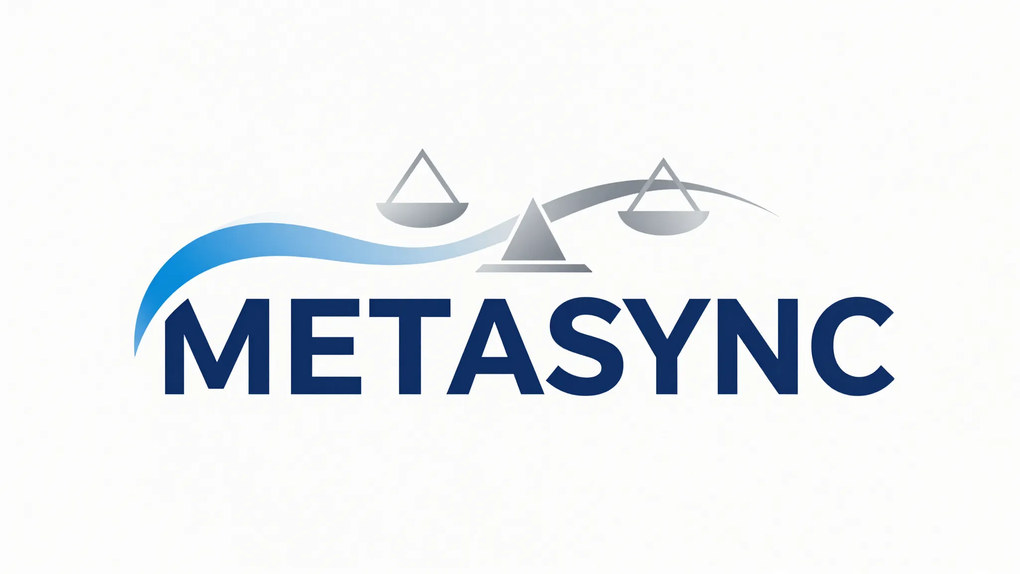 Professional logo design for 'METASYNC', clean typography, a...