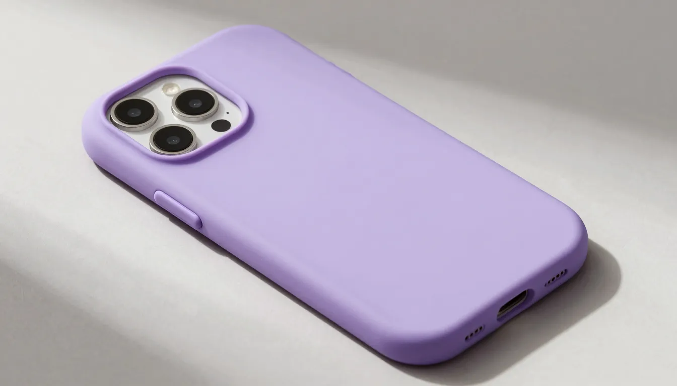 High-quality product photography of a lilac purple silicone ...