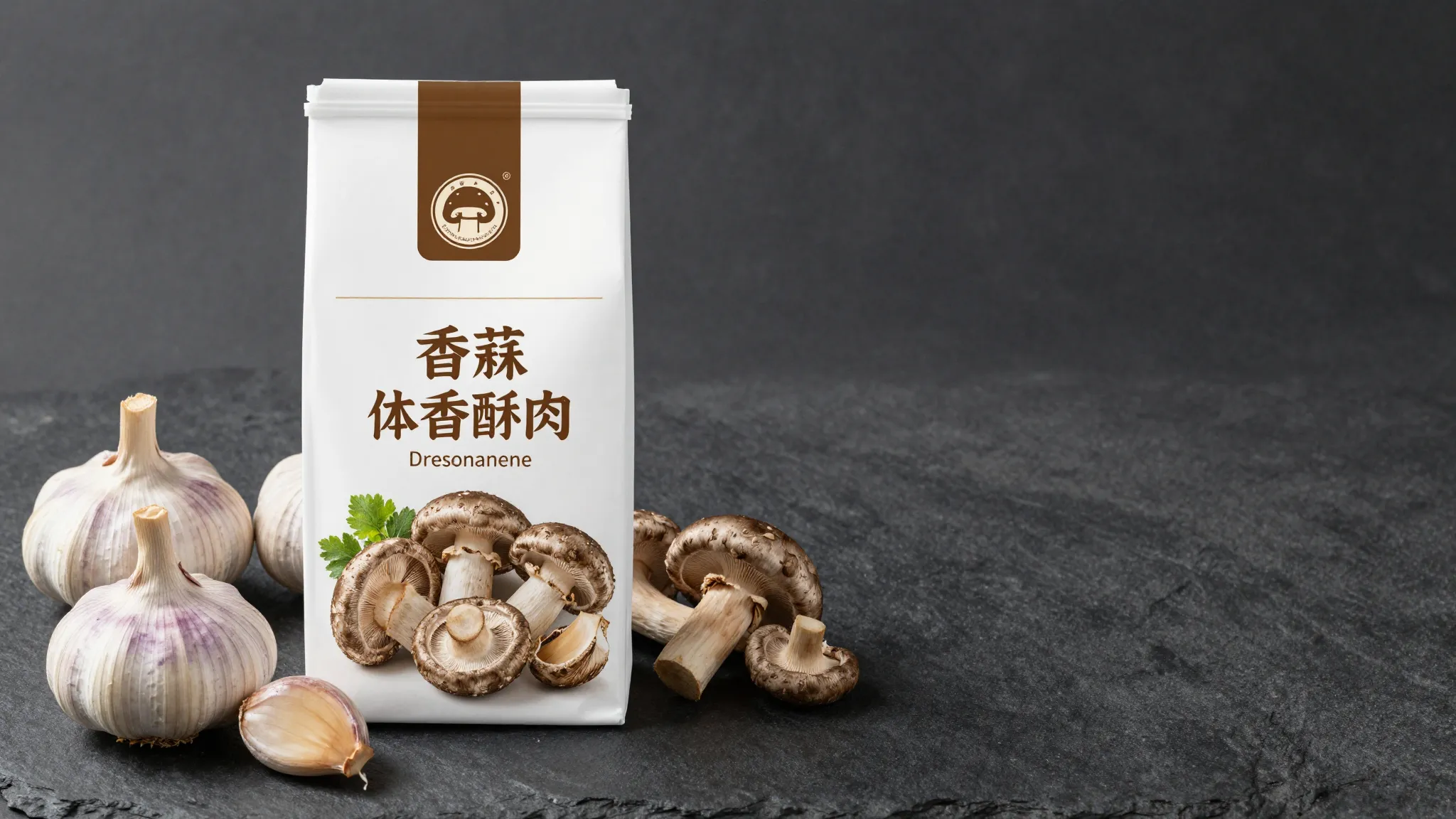 A high-quality commercial banner for mushroom and garlic sea...