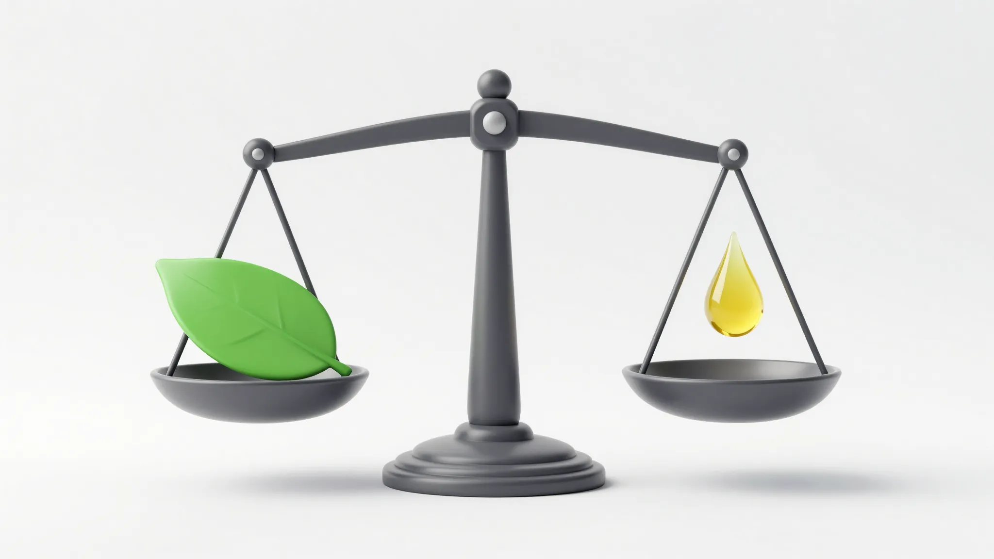 An abstract representation of balance, a scale with a green ...