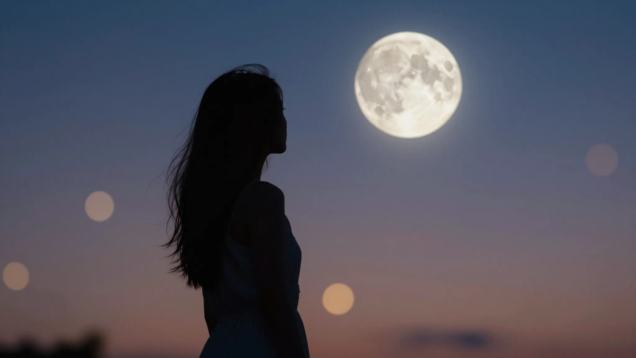 A beautiful romantic background for a love song, silhouette ...