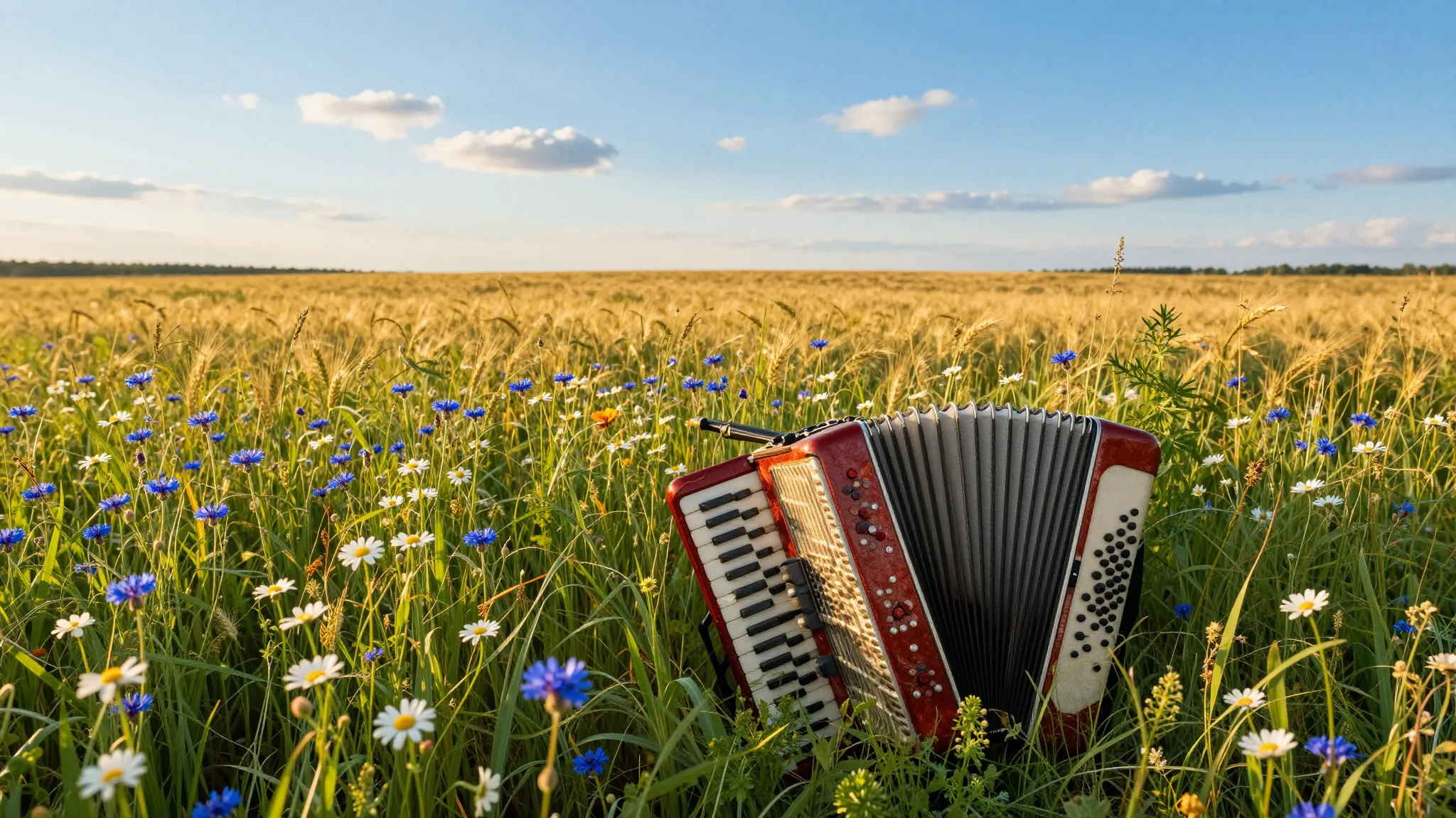 A breathtakingly beautiful Russian summer landscape at golde...