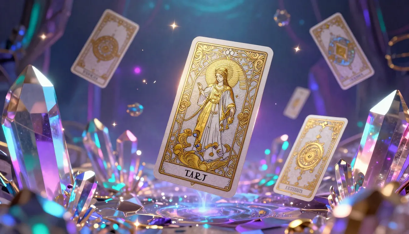 Hyper-realistic 3D scene in a world of giant magical crystal...