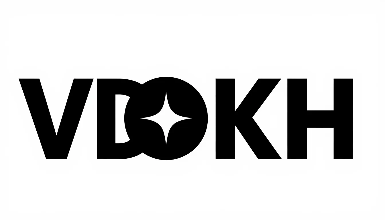 Vector logo design for 'VDOKH'. Modern bold sans-serif typog...