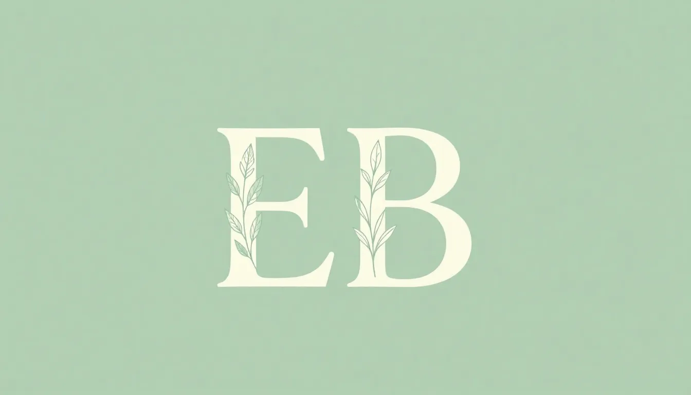 Organic botanical logo design, letters 'EB' integrated with ...