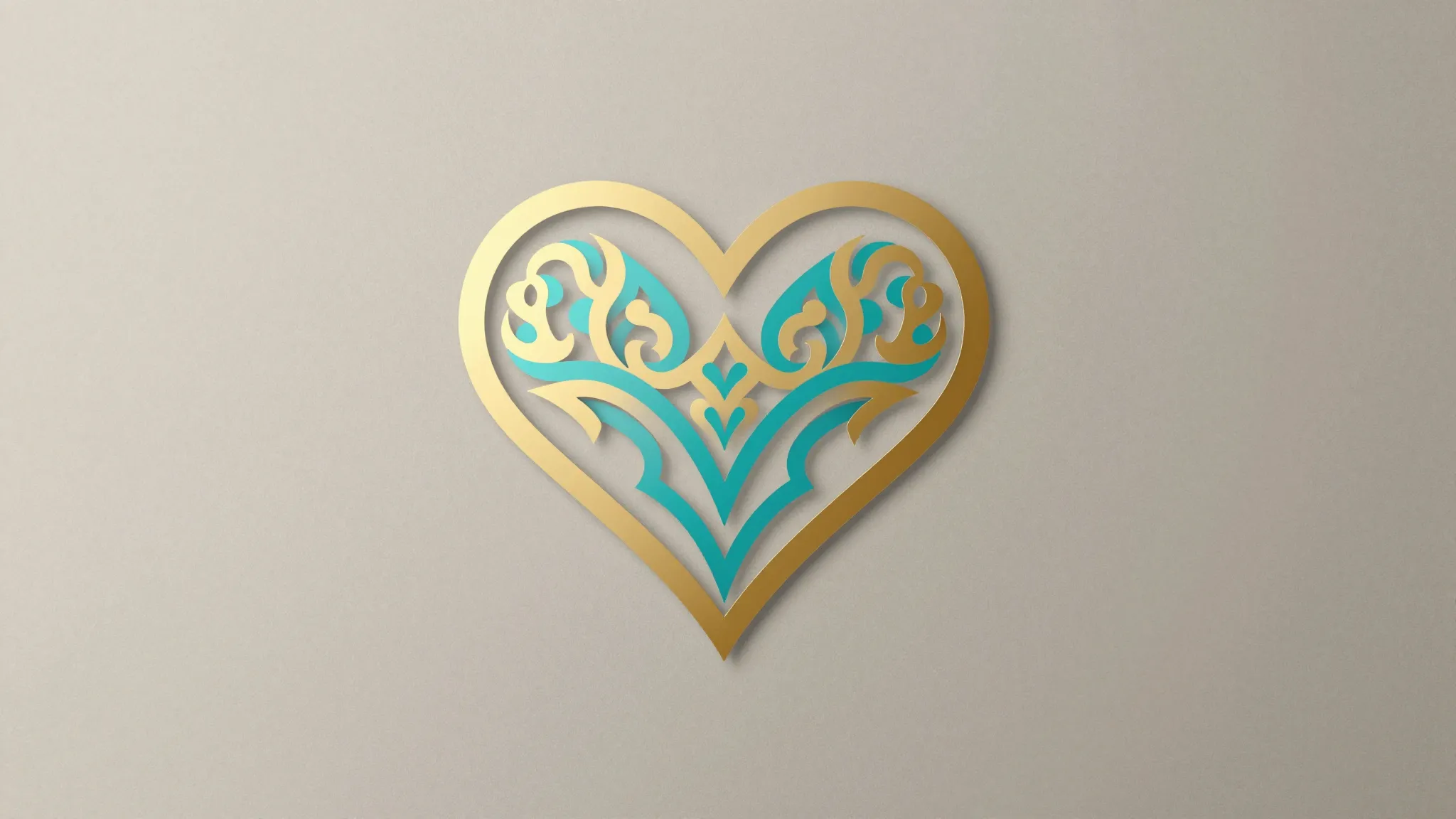 Elegant brand identity visual, a stylized heart integrated w...