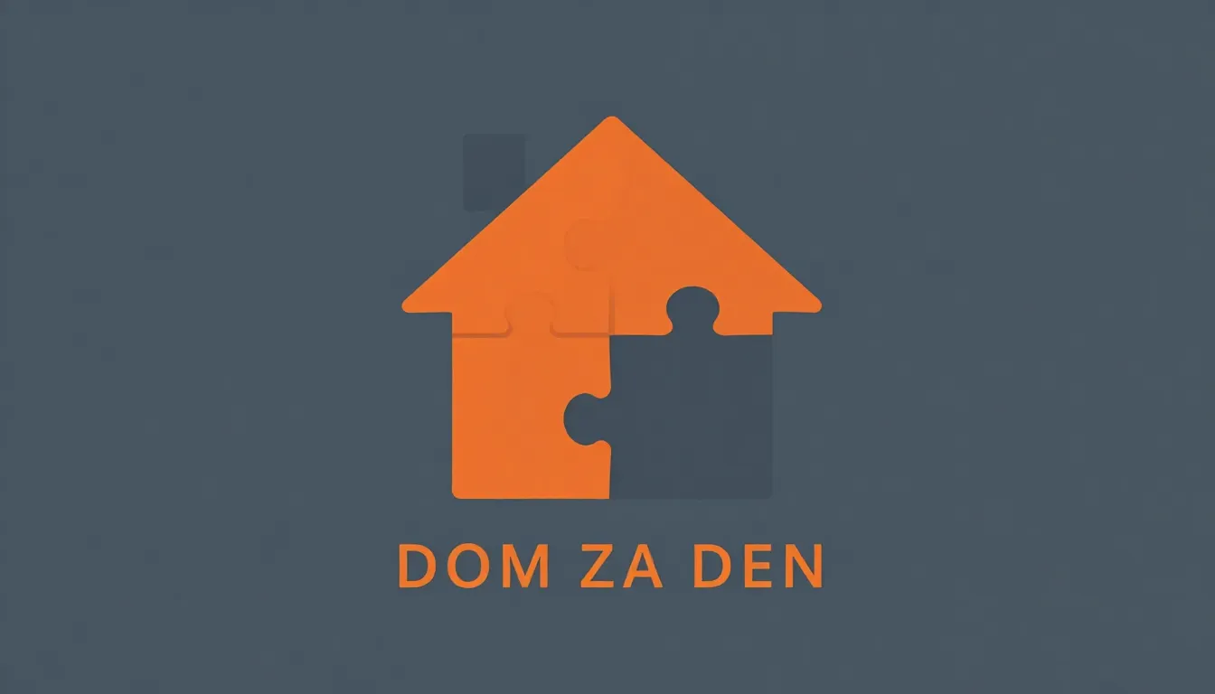Logo for 'DOM ZA DEN', a stylized puzzle piece shaped like a...
