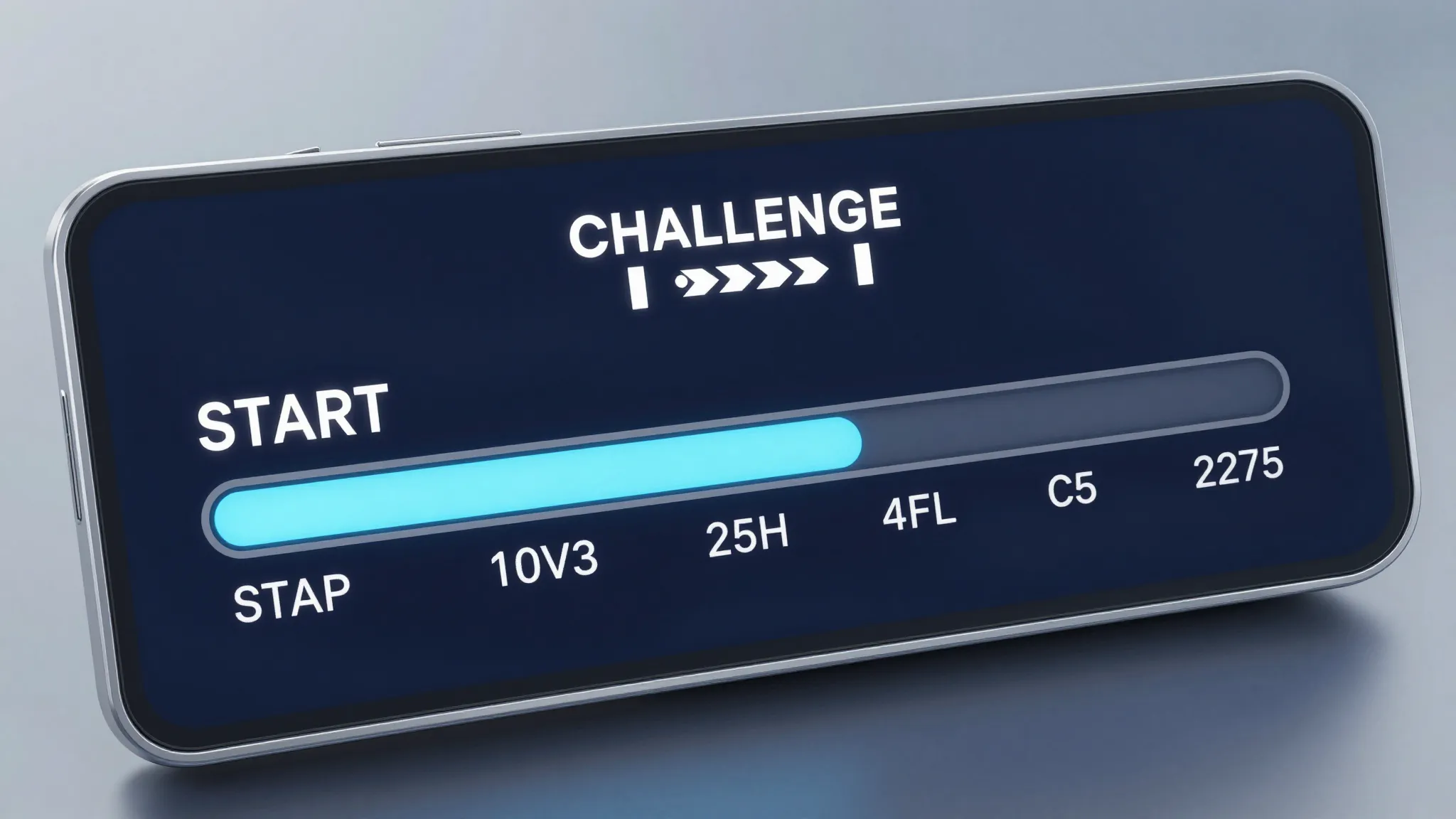 A sleek, modern digital dashboard showing a progress bar lab...