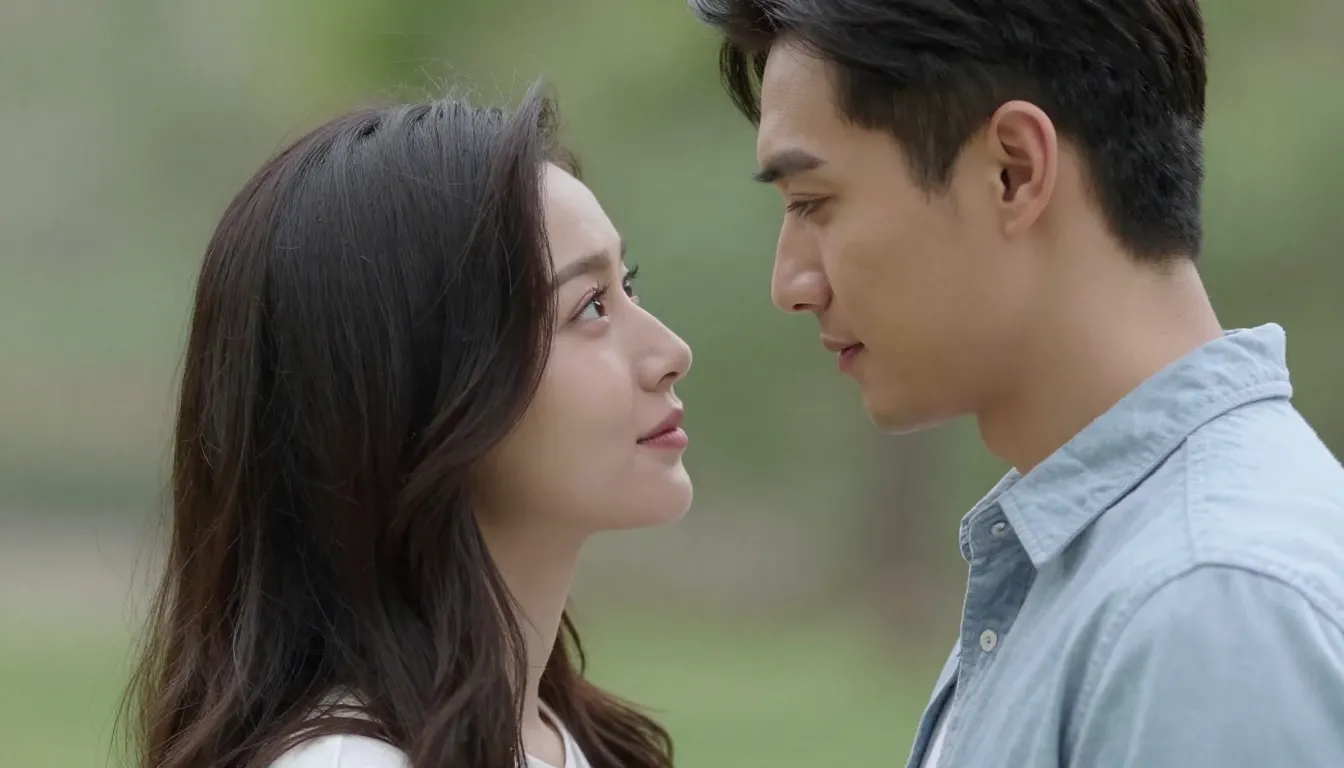 A romantic couple, one handsome man and one beautiful woman ...