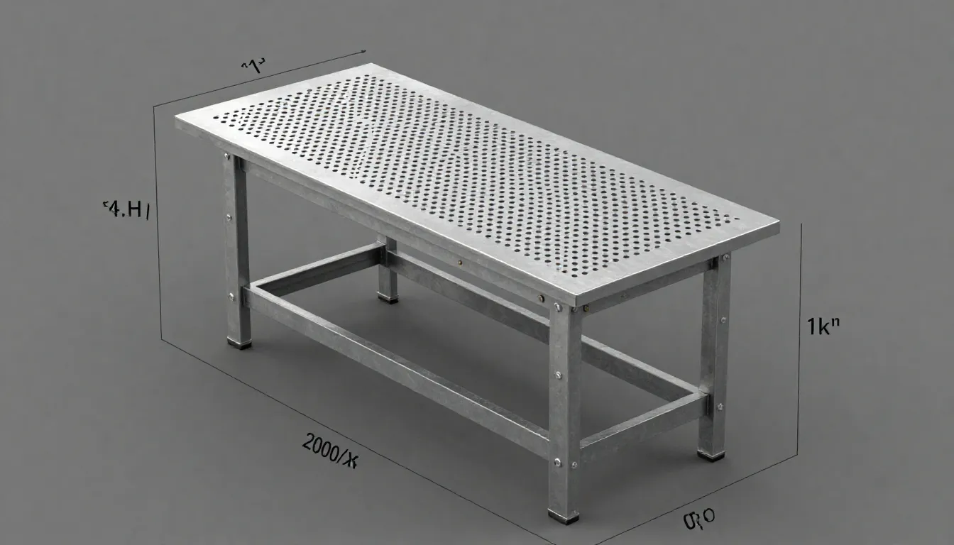 Professional 3D model of a welding table, dimensions 2000x10...