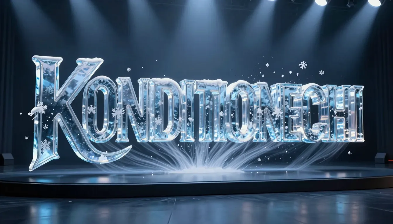 A stunning 3D logo design. The word 'KONDITSIONERCHI' is wri...