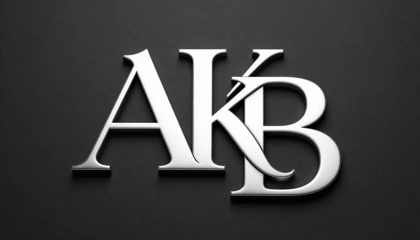 A sophisticated monogram combining letters A, K, and B into ...