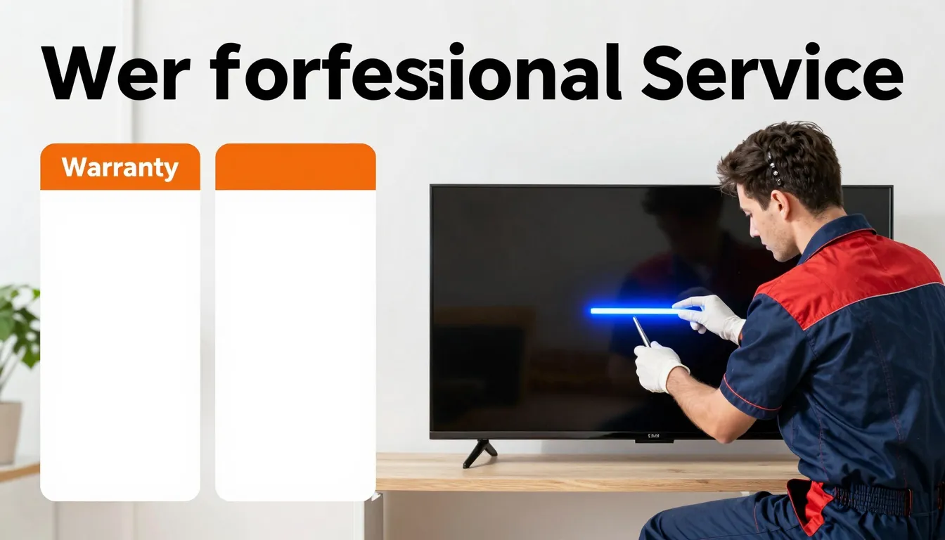 Infographic for TV repair service, professional technician w...