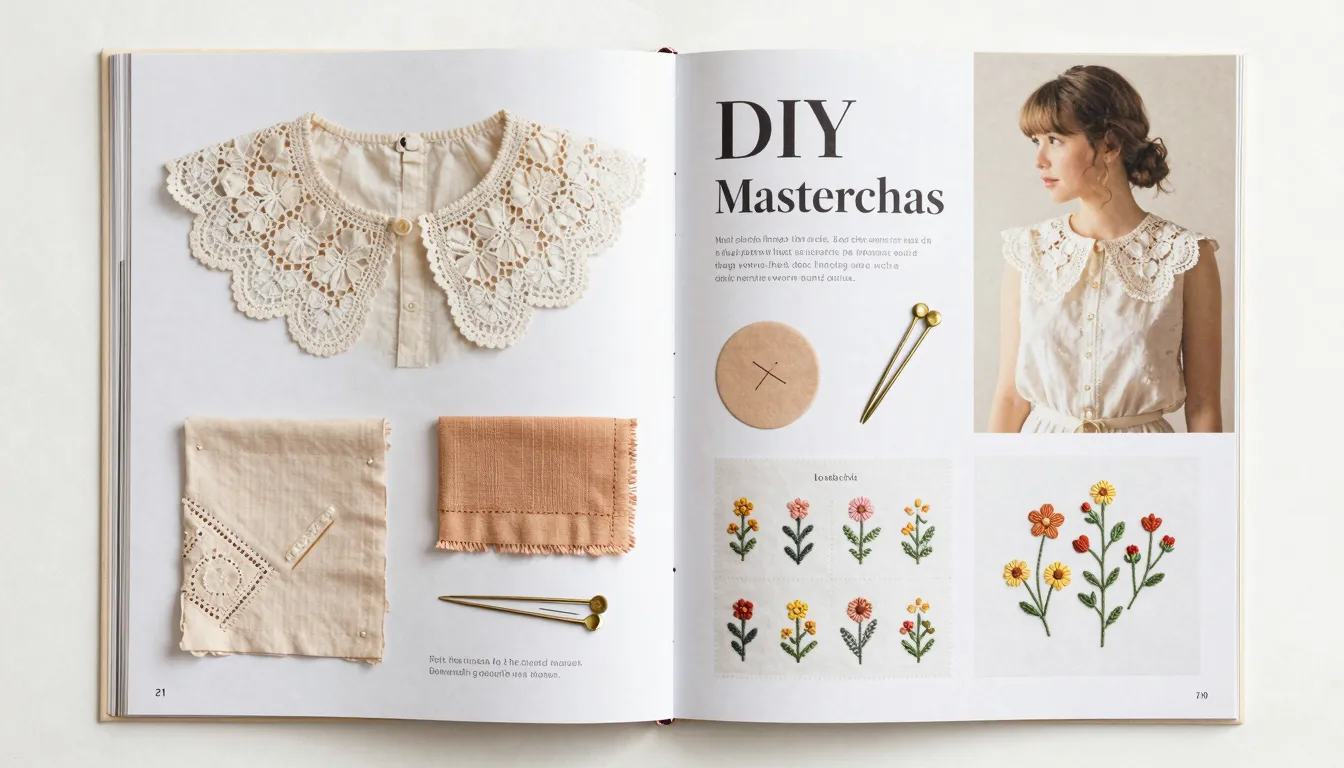 Magazine spread layout, DIY masterclass for a detachable lac...