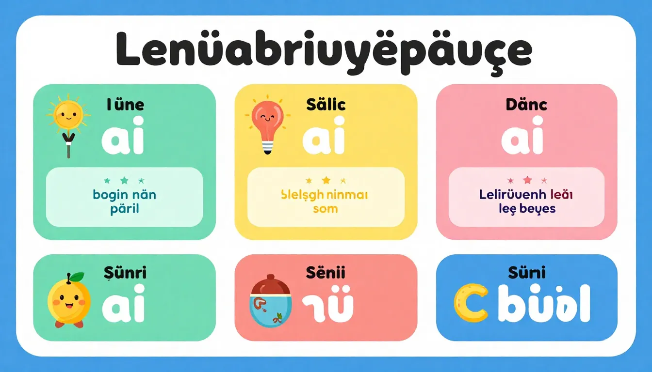 A colorful educational poster with Turkish words and simple ...