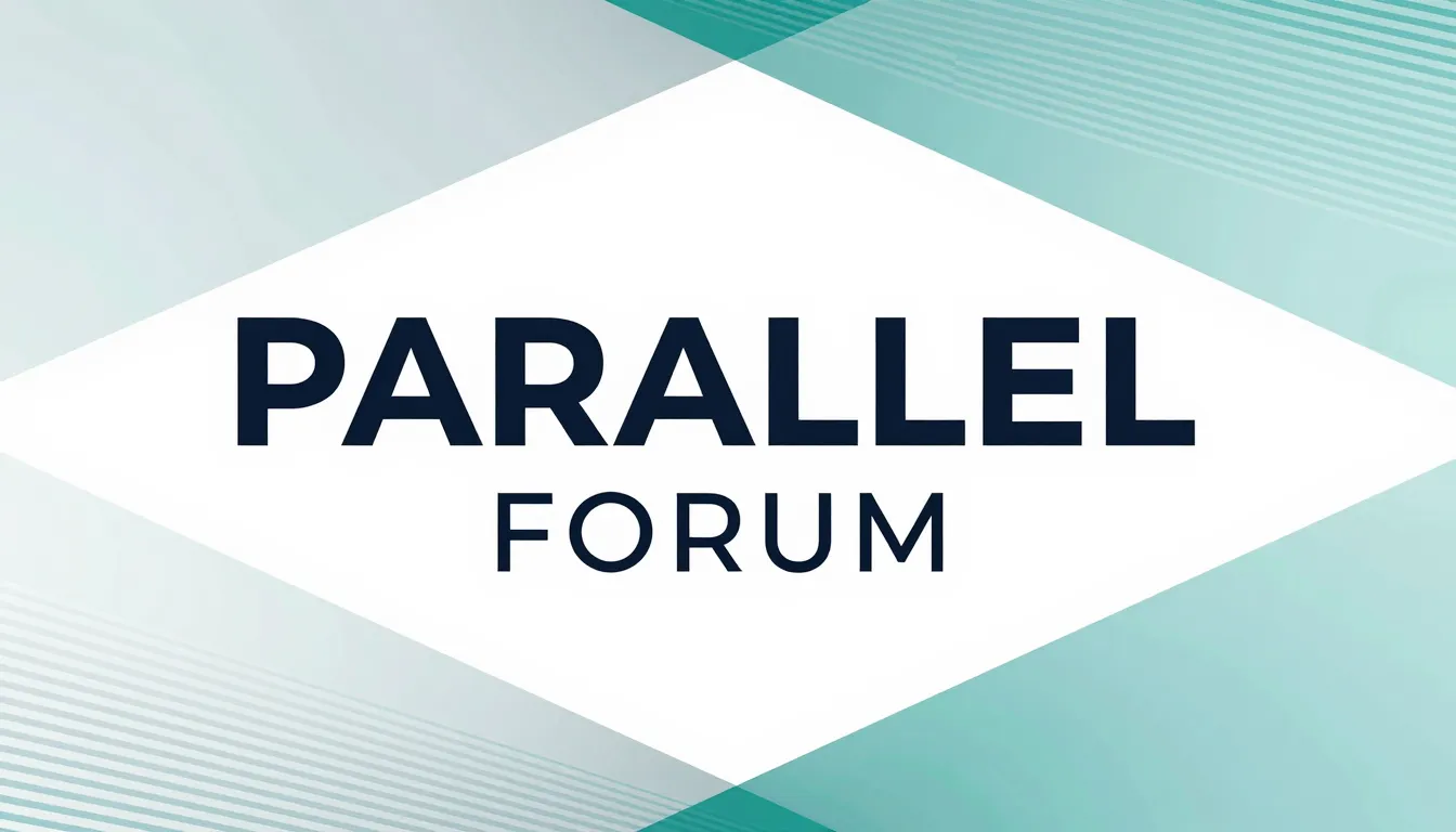 Professional business banner for 'PARALLEL' forum, abstract ...