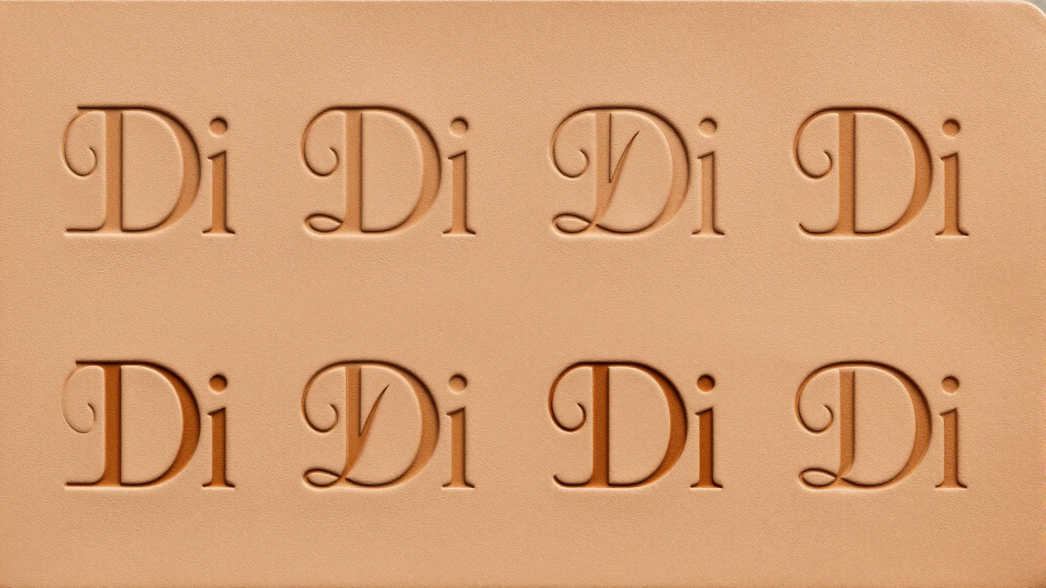 Seven different 'Di' logo concepts displayed on a single pie...