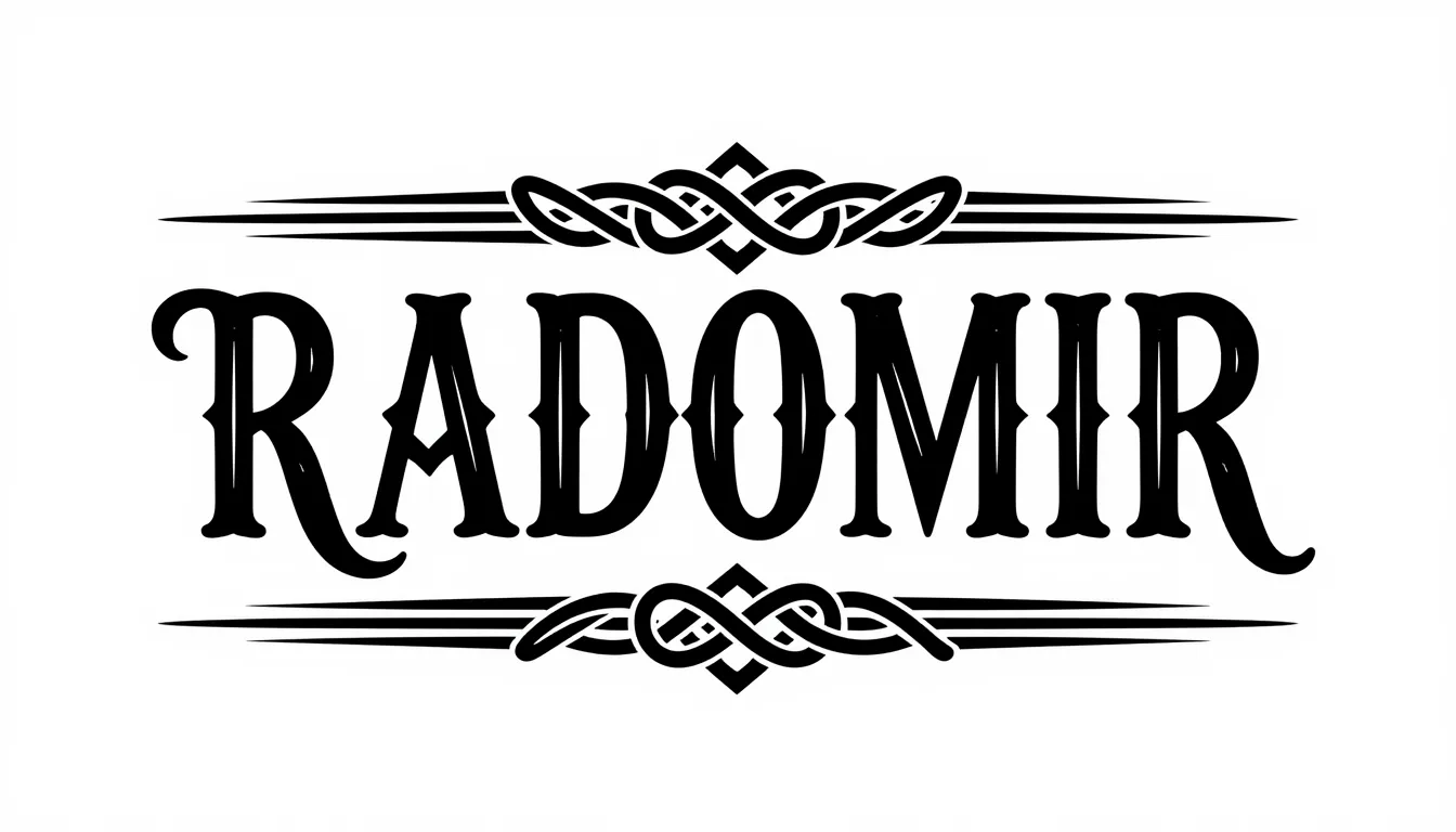 Logo for 'RADOMIR' barbershop, typography inspired by Vyaz -...