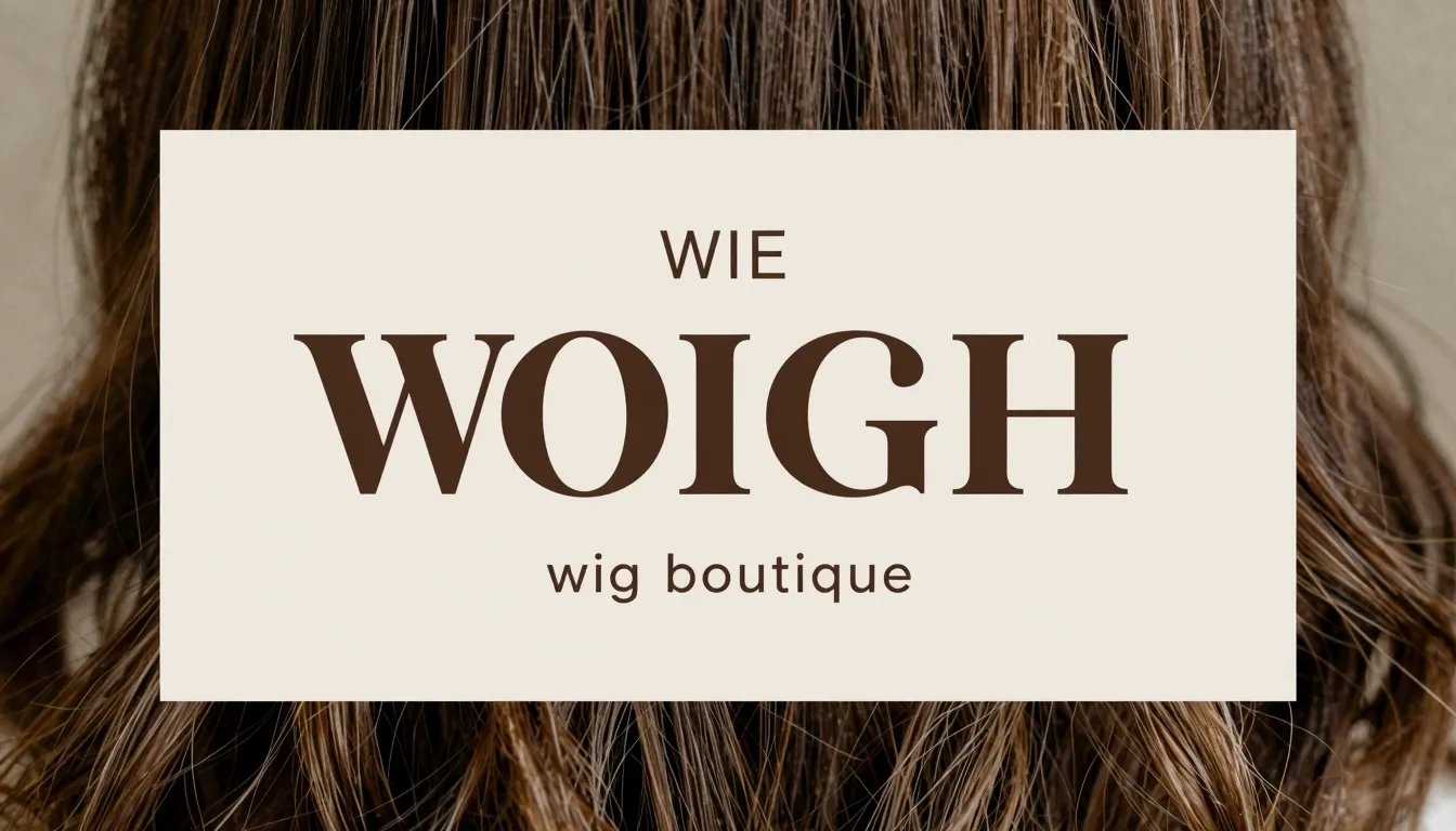 Aesthetic promotional banner for a wig boutique, close-up of...