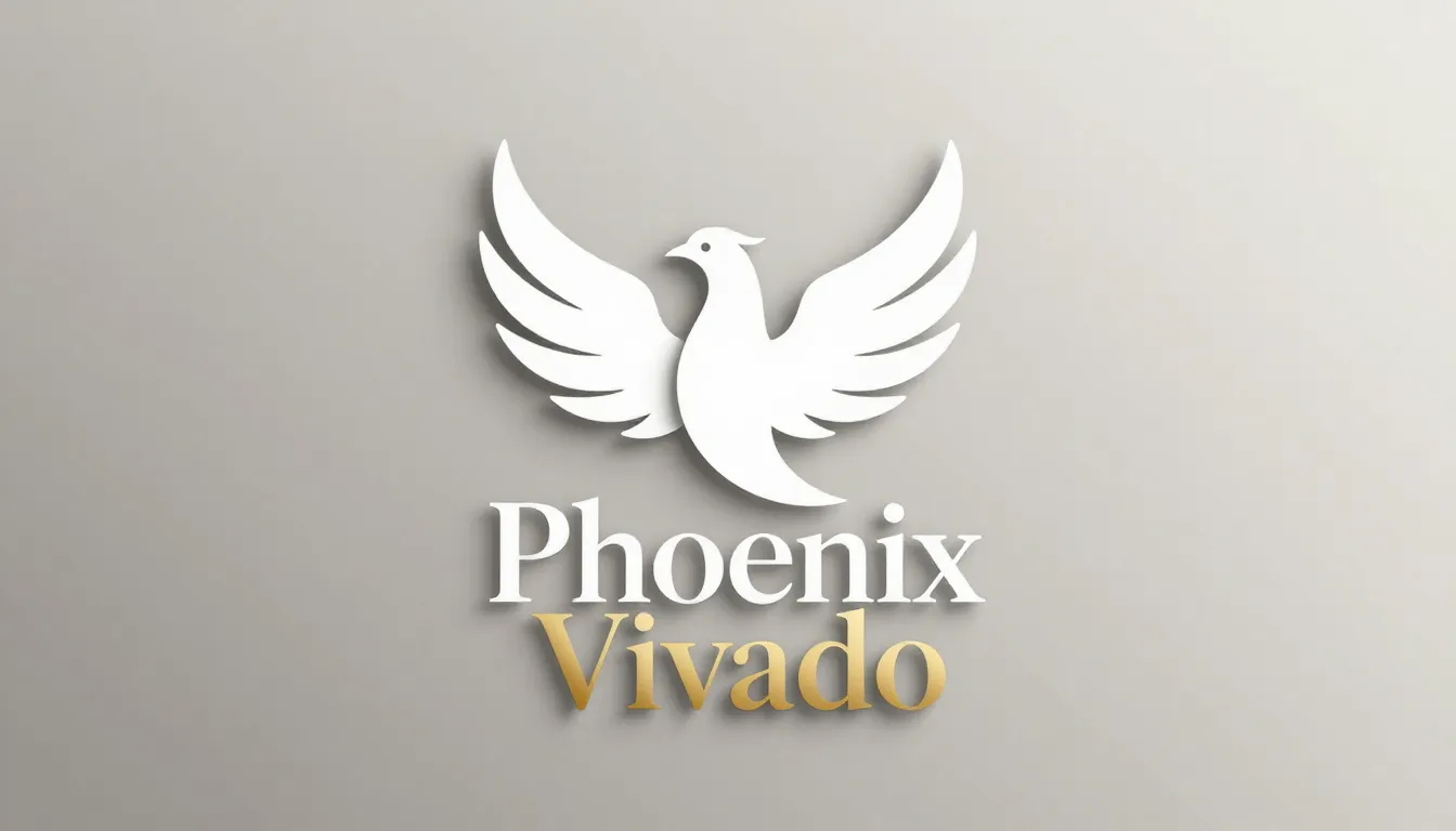 A sophisticated logo for 'Phoenix Vivado', a minimalist phoe...