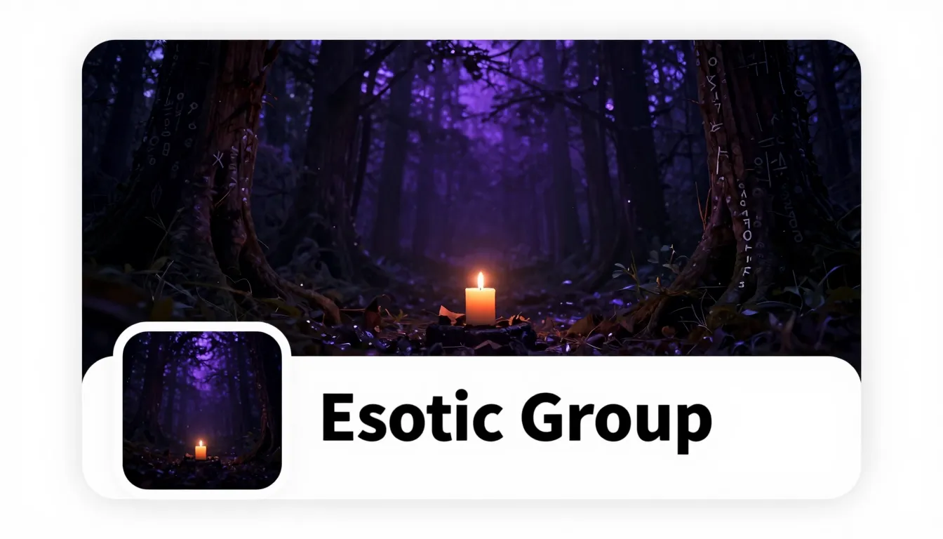 Social media banner design for an esoteric group, dark fores...