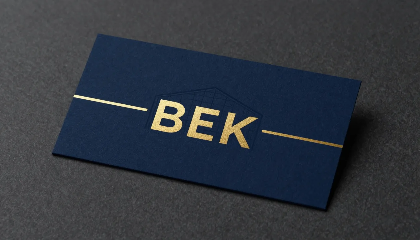 Premium horizontal business card, dark navy blue and charcoa...