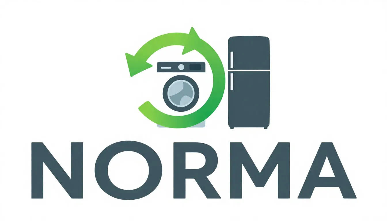 Modern logo design, text 'NORMA', icon representing a circul...