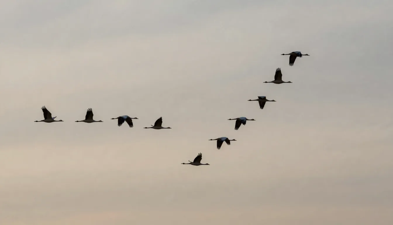 A sharp geometric formation of migrating cranes in a perfect...
