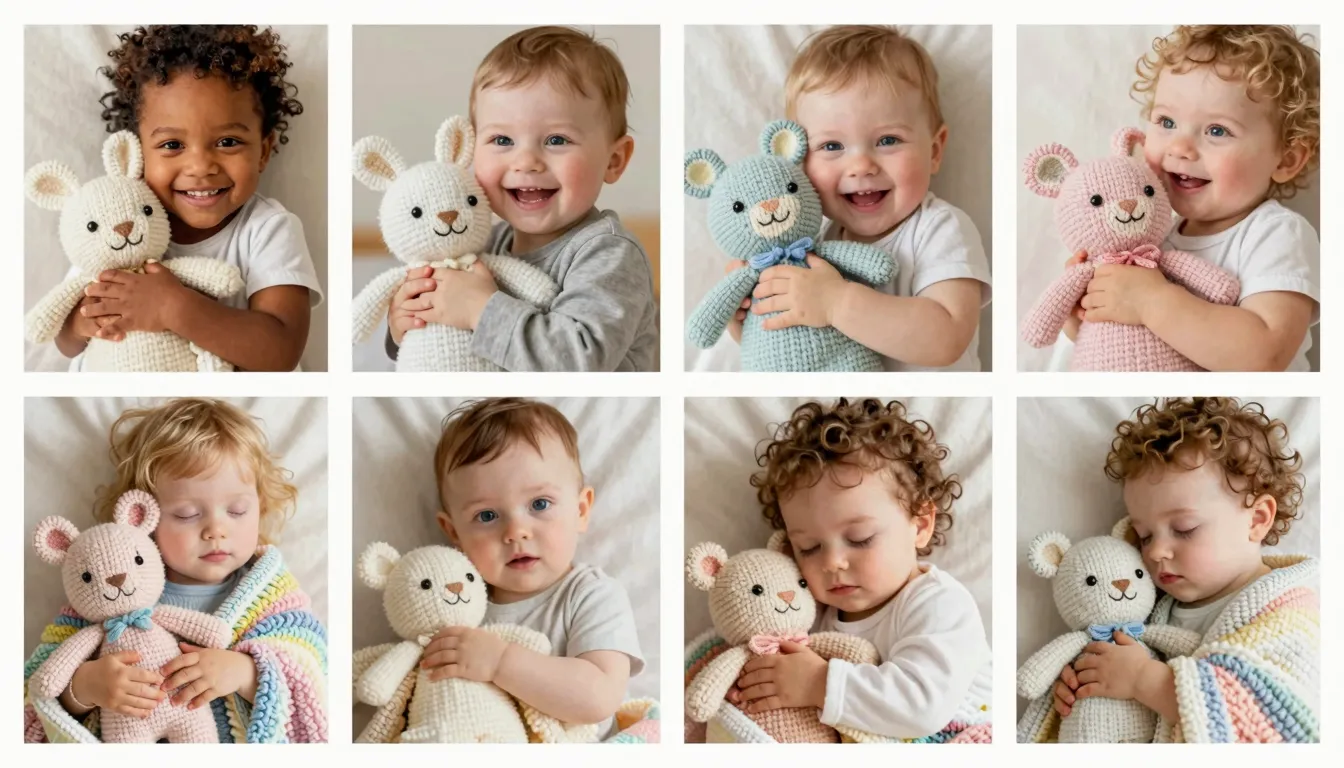 A collage of several heartwarming photos of happy babies and...