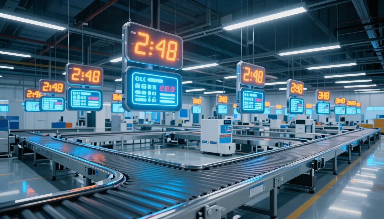 A high-tech logistics center in China with automated conveyo...