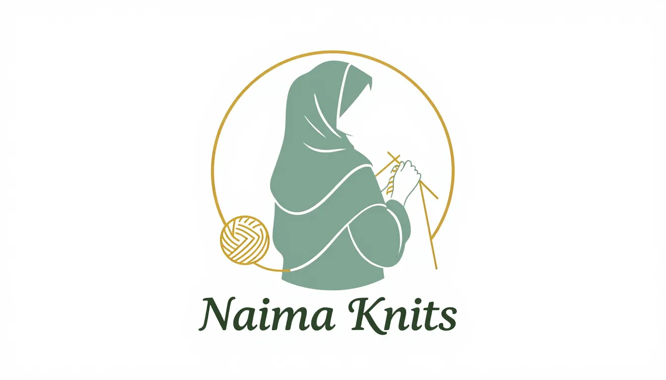 Logo for 'Naima Knits'. A minimalist silhouette of a woman i...