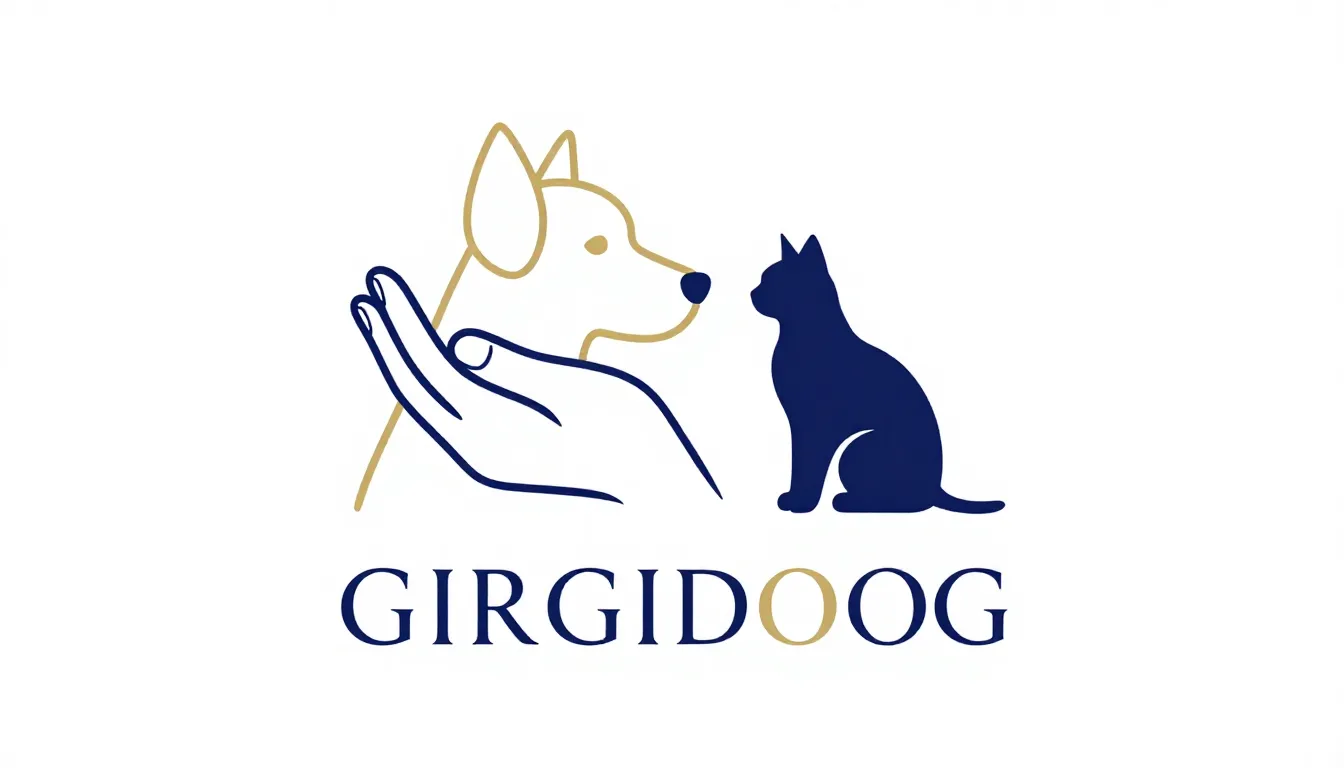 Modern minimalist logo for 'GIRGIDOG'. One continuous line a...