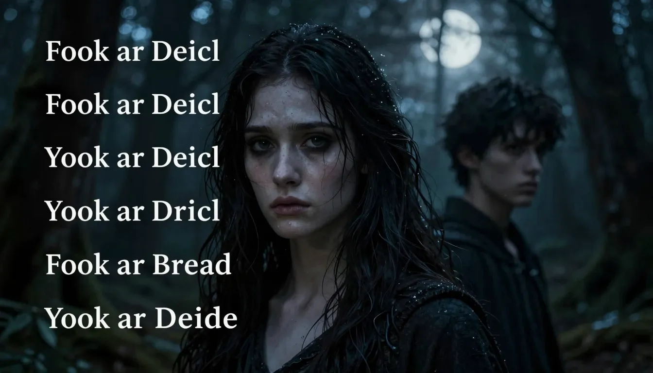Dark fantasy art, a mysterious woman with deep sad eyes and ...