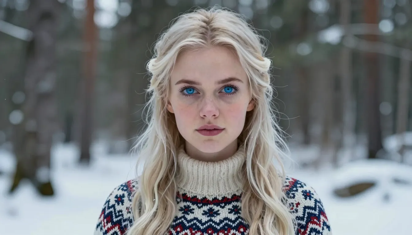 Anime style portrait of a beautiful Nordic girl with long pl...