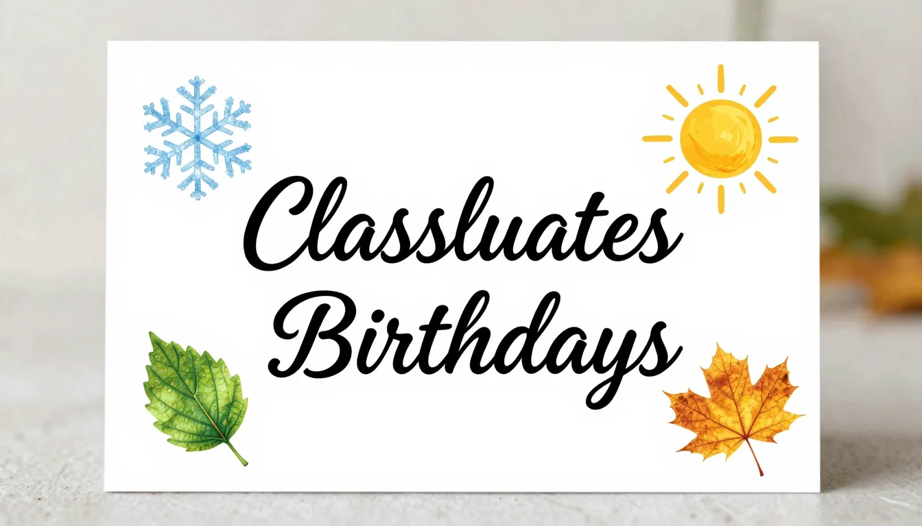 A beautiful greeting card with the text 'Classmates Birthday...