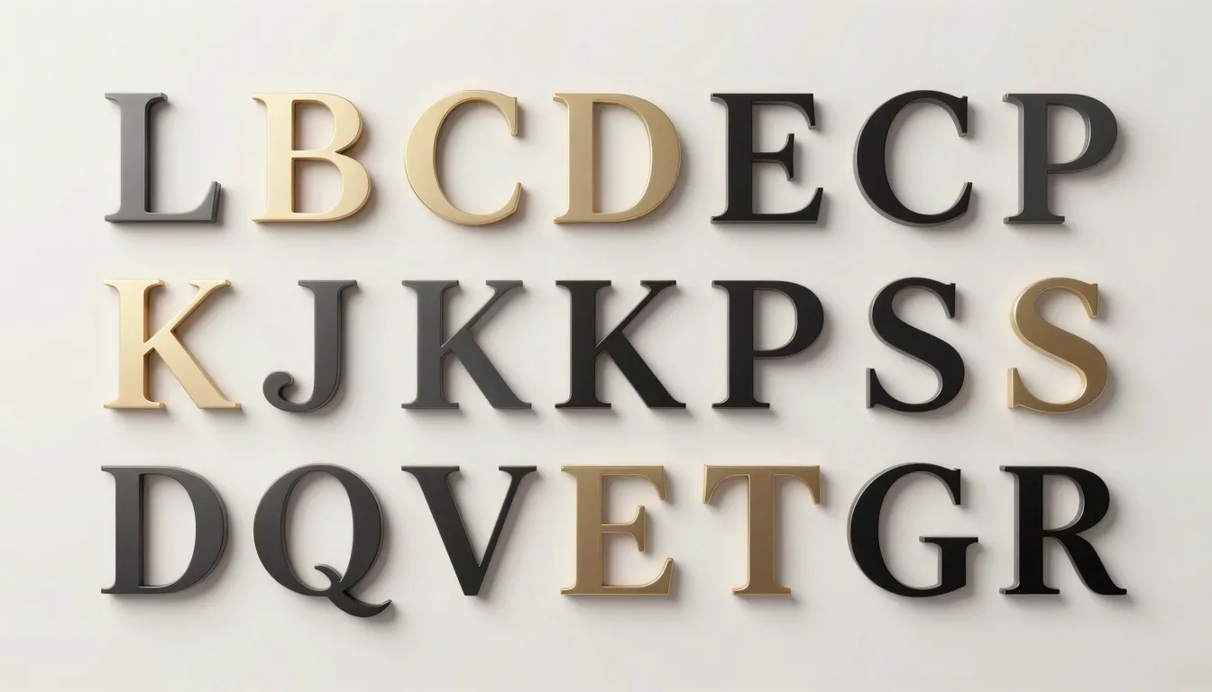 Abstract typography composition, artistic arrangement of Lat...