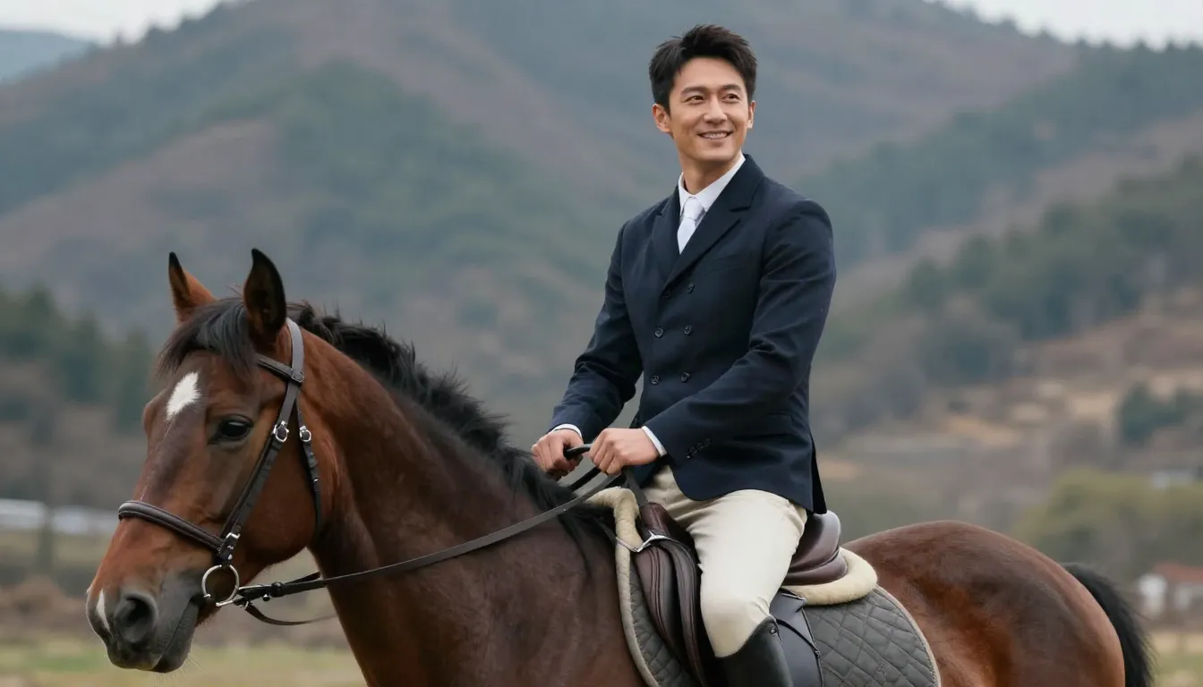 A strong, confident man in his 30s or 40s, dressed in stylis...