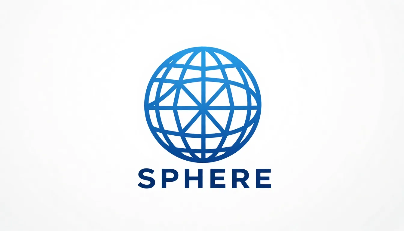 Modern logo design for a tech company named SPHERE, minimali...