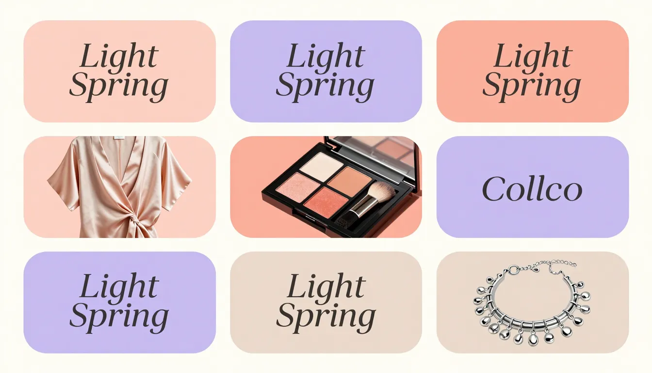 Vertical poster design for 'Light Spring' seasonal color ana...