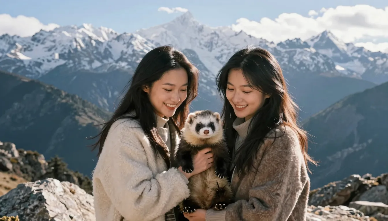 A high-quality realistic photo of two beautiful young Chines...