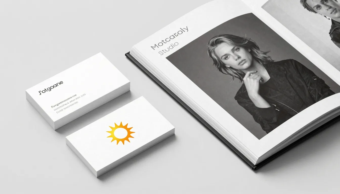 Minimalist professional photography studio identity, busines...