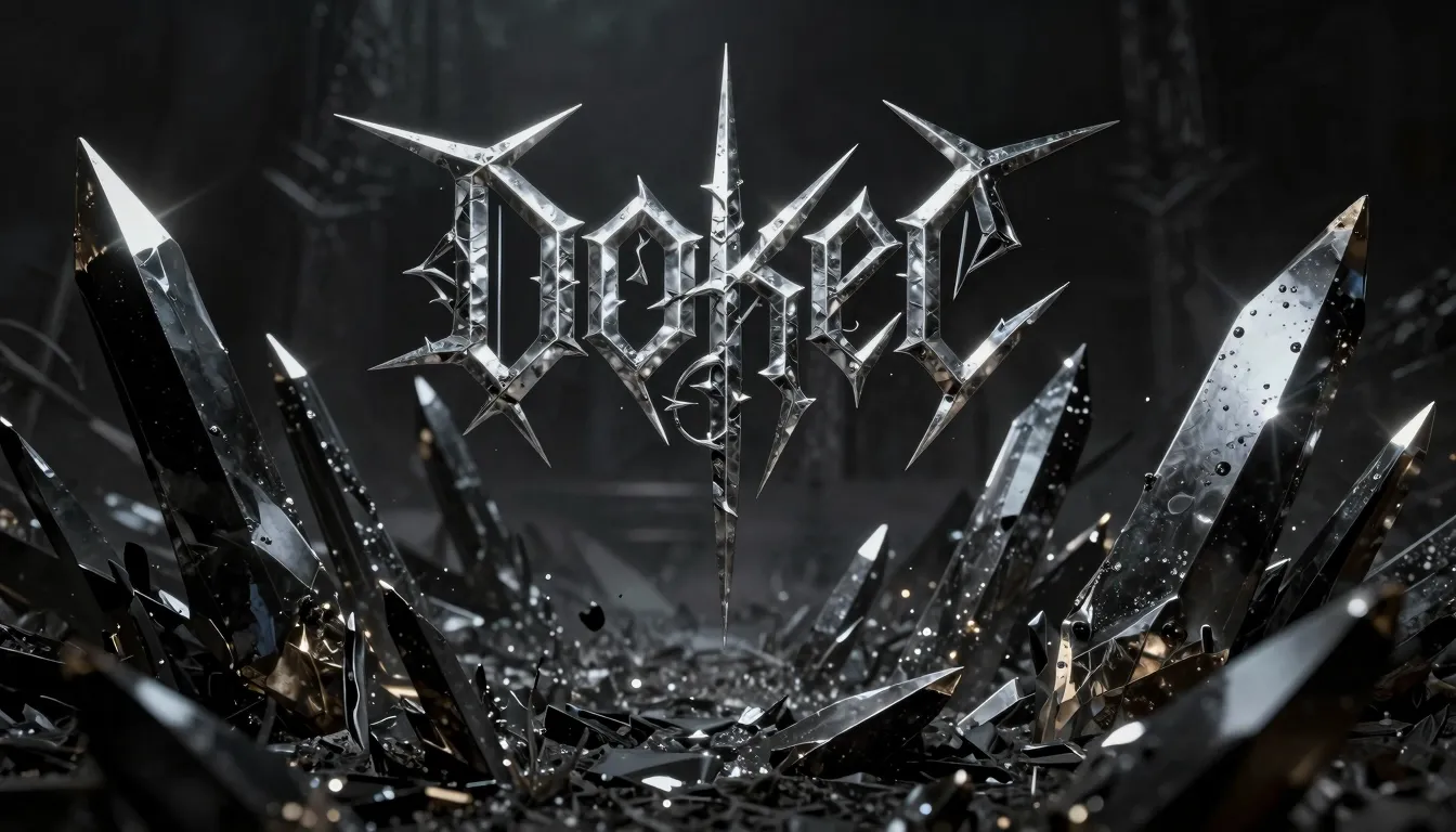 Dark fantasy gothic rock album cover, sharp metallic texture...