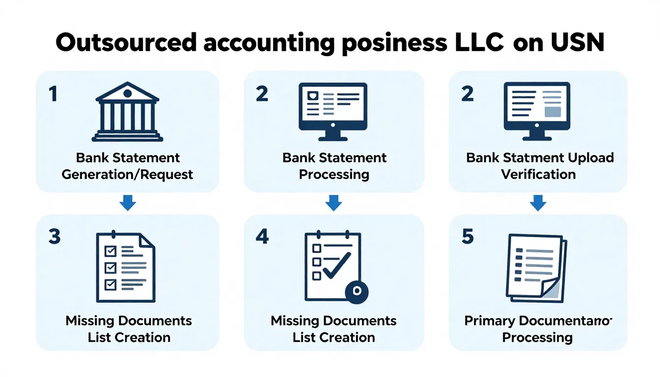 A visual representation of the first five steps of an outsou...
